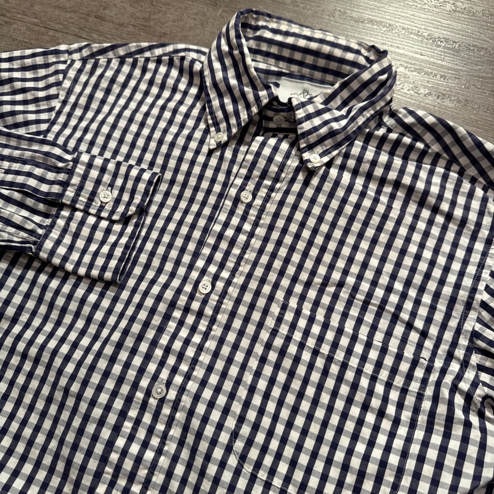 Thom Browne Brooks Brothers Black Fleece Shirt Men BB1 Blue Cotton Gingham Small